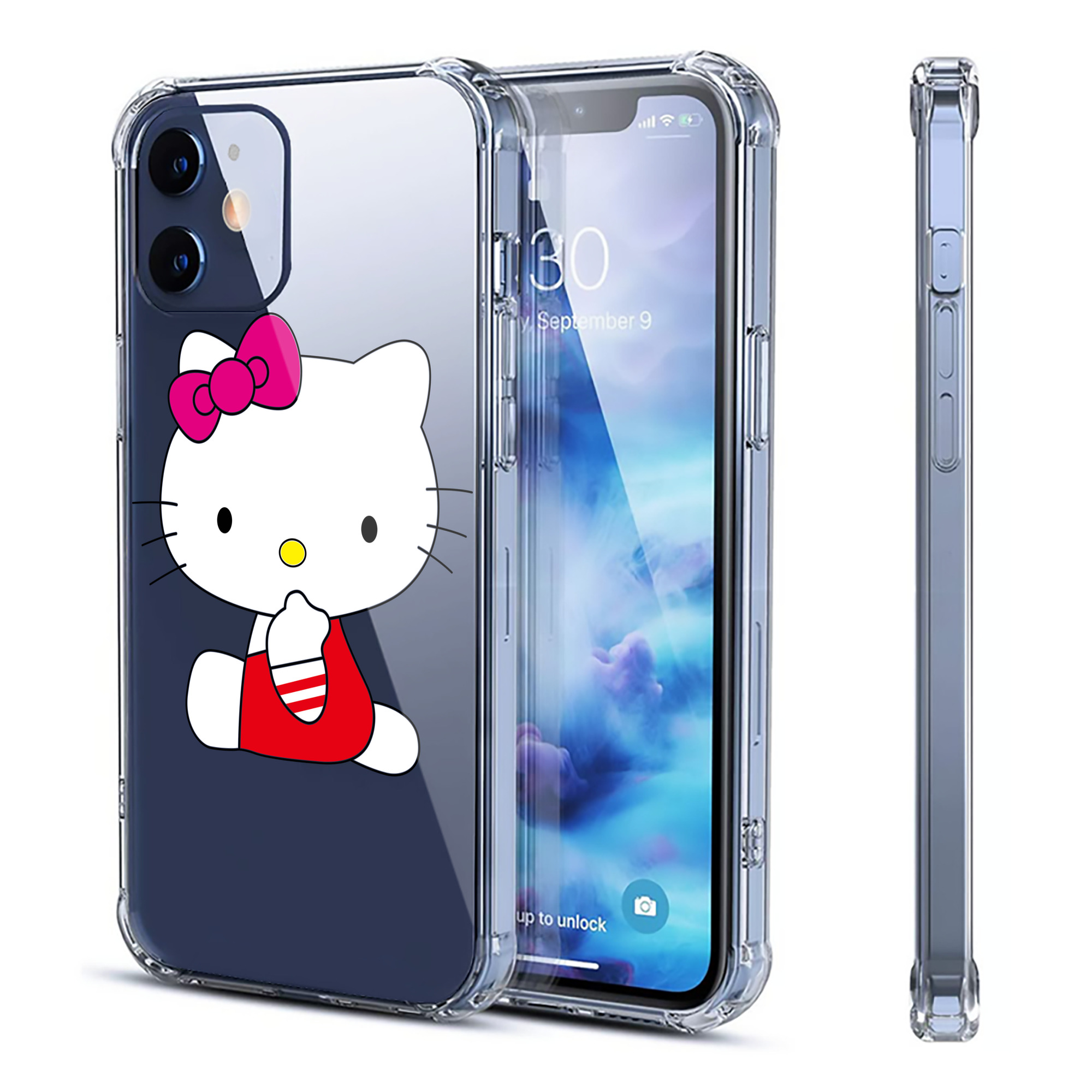 （画像用） Hello Kitty ハローキティ 【iPhone 12シリーズ対応】透明スマホケース（クリアソフトケース）